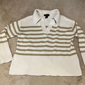House of Harlow 1960 Birch Olive striped V neck sweater size XS
